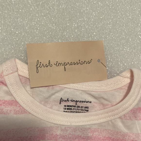 ⭐️ Host Pick ⭐️ 2/$25 ❤️ * NWT - First Impressions Girls Pink Ruffled Tee - 18M - Picture 6 of 8